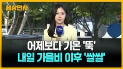 어제보다 기온 '뚝' 서울 14.5℃…내일 가을비 [세상만사] #가을 #아침기온 #가을비 #원채영캐스터