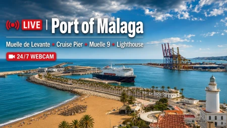 Málaga Port - Muelle de Levante - La Farola Lighthouse